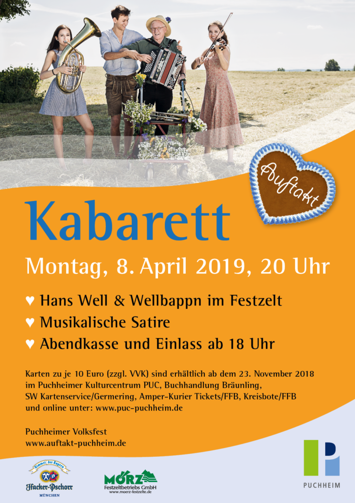 Puchheimer Volksfest AUFTAKT 2019 – Vorverkaufsstart für Hans Well & Wellbappn im Festzelt ab 23. November